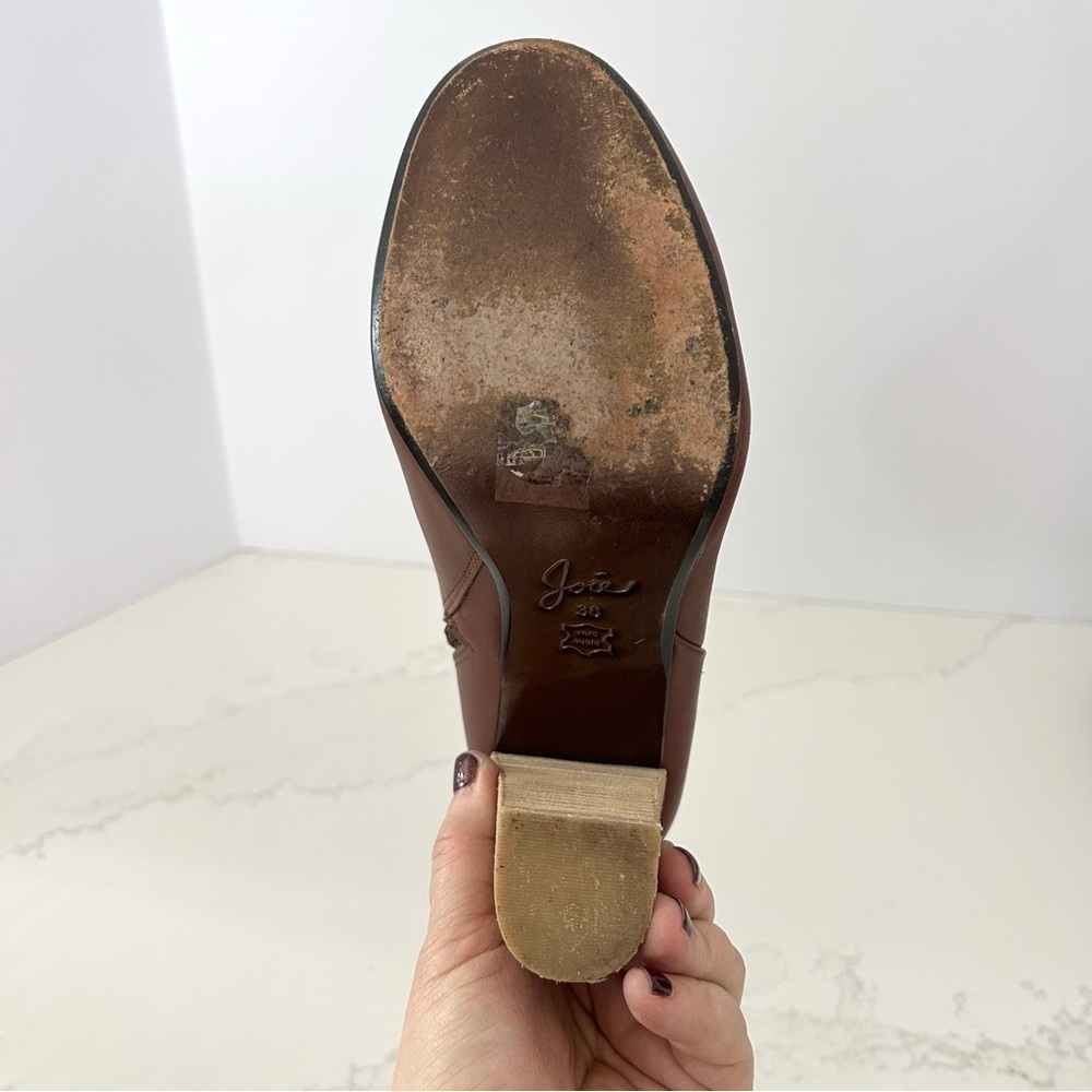 Joie High Heel Ankle Boot Clay Brown Romantic Leather EU 38 US Size 8 - Picture 10 of 11